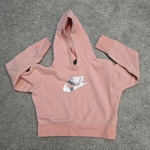 Girls Nike crop top hoodie pink used great condition